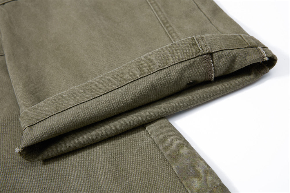Wide-Leg Cargo Pants – Baggy Fit with Pleated Panels & Utility Pockets