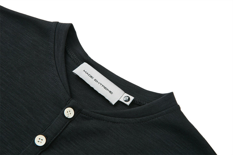 Men's Long Sleeve Henley Shirt – Relaxed Fit Button Placket