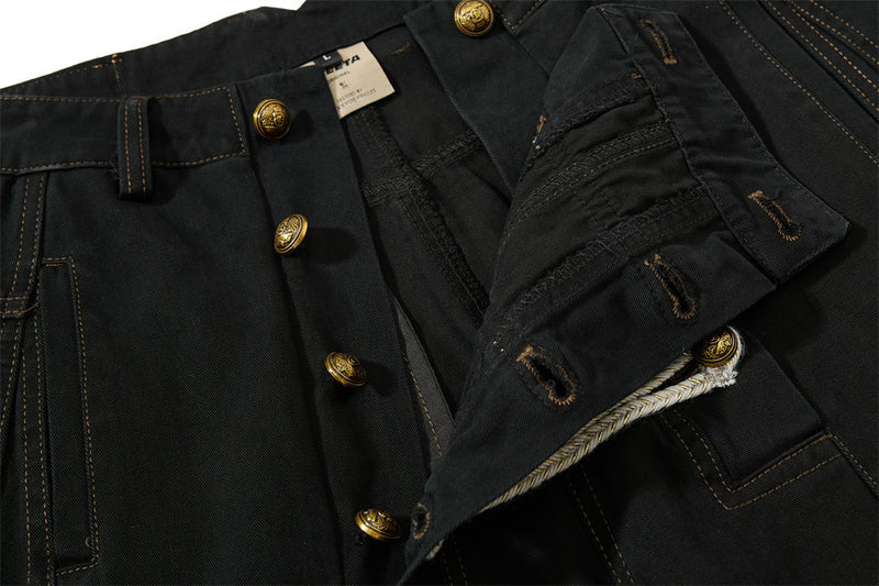 Wide-Leg Trousers with Double-Breasted Rope Detail