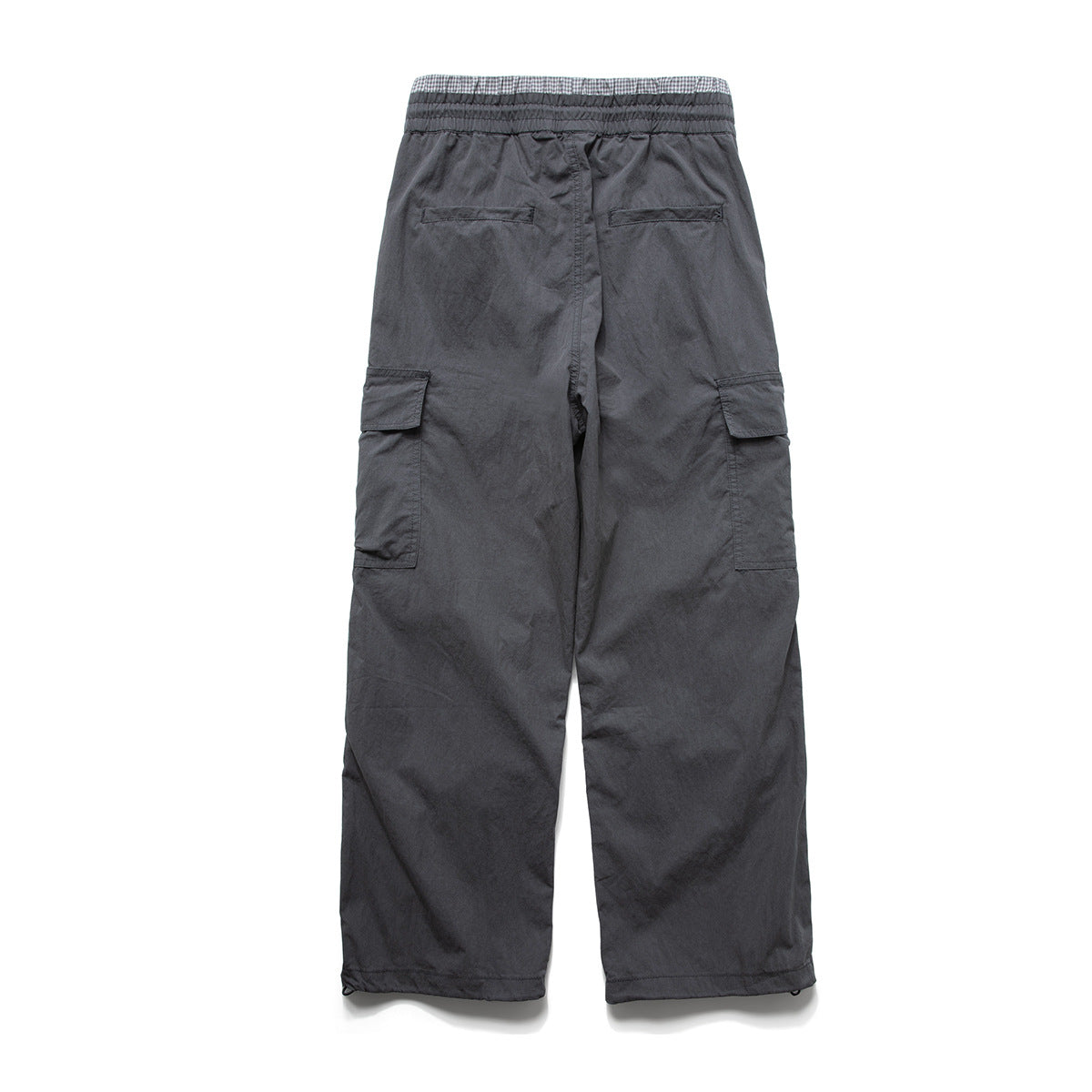 Wide-Leg Cargo Pants with Elastic Waist & Multi-Pocket Design