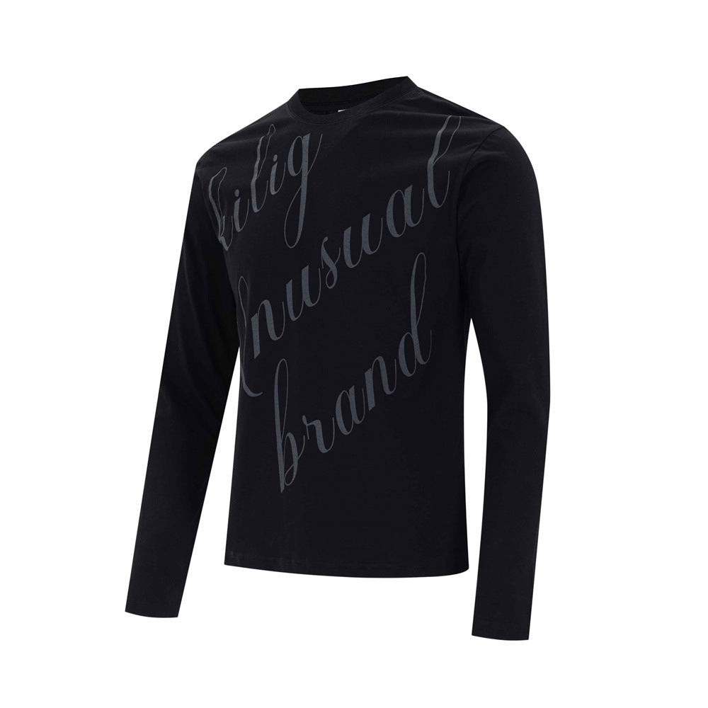 Men's Long Sleeve Script Graphic T-Shirt – Relaxed Fit