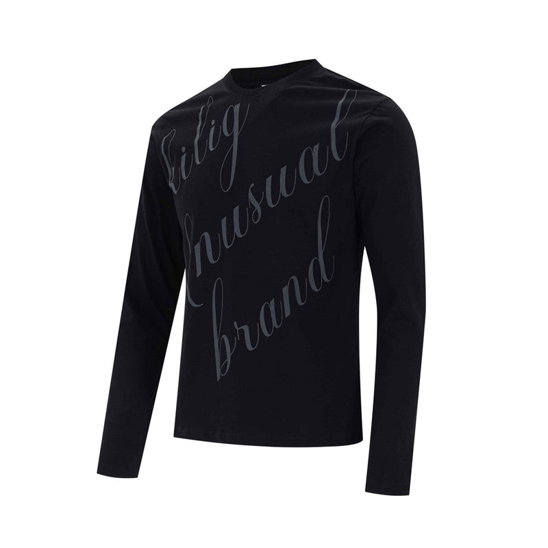 Men's Long Sleeve Script Graphic T-Shirt – Relaxed Fit