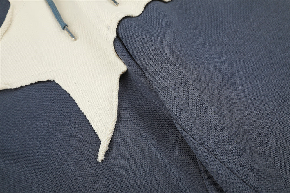Pantalon de survêtement à jambes larges avec écusson étoile – Pantalon homme oversize à coupe droite
