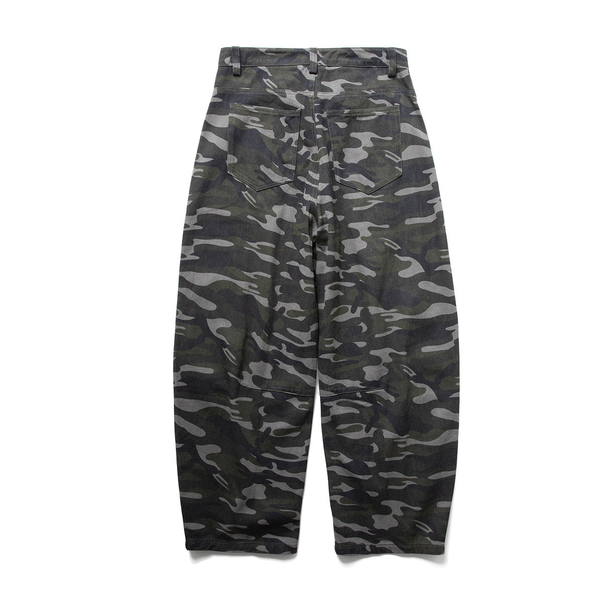 Pantalon cargo camouflage à jambes larges – Streetwear américain vintage délavé