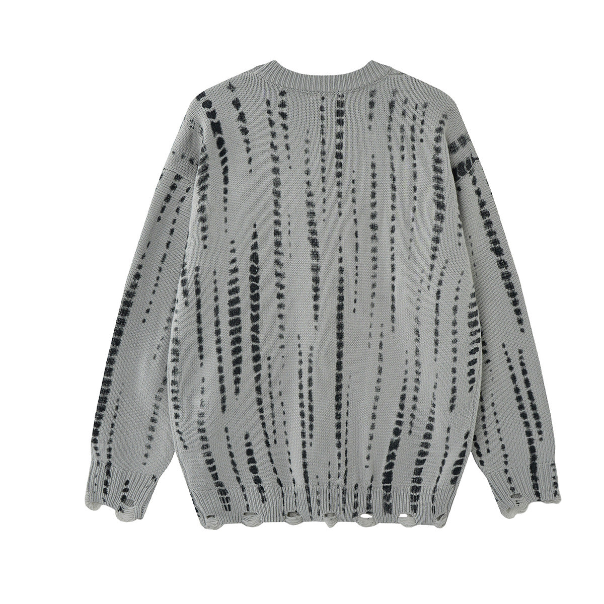 Pull en maille col rond oversize tie-dye délavé – Streetwear vintage