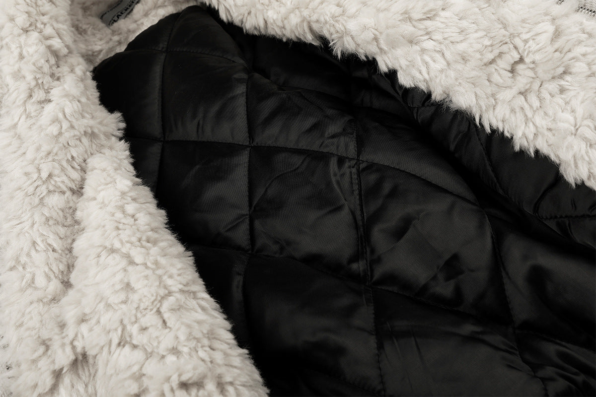 Men's Oversized Bomber Jacket with Sherpa Collar – Padded Winter Coat
