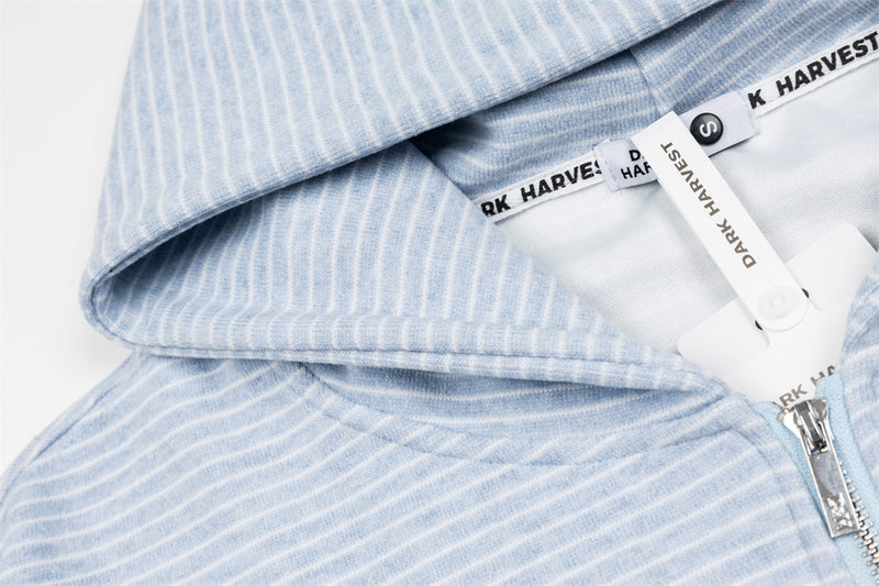 Striped Zip-Up Hoodie – Relaxed Fit Men's Full-Zip Sweatshirt
