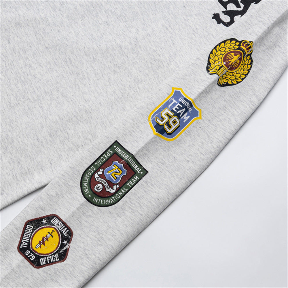 Maillot de soccer homme à manches longues et col en V avec écussons