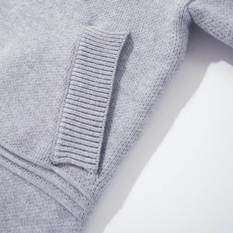 Cardigan zippé en maille à galons militaires – Col montant oversize avec