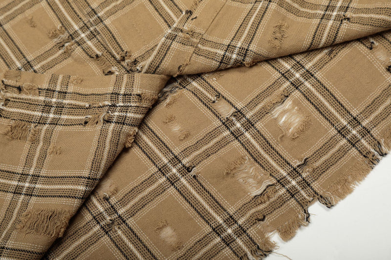 Surchemise en flanelle à carreaux délavée et usée – Veste-chemise vintage à manches longues