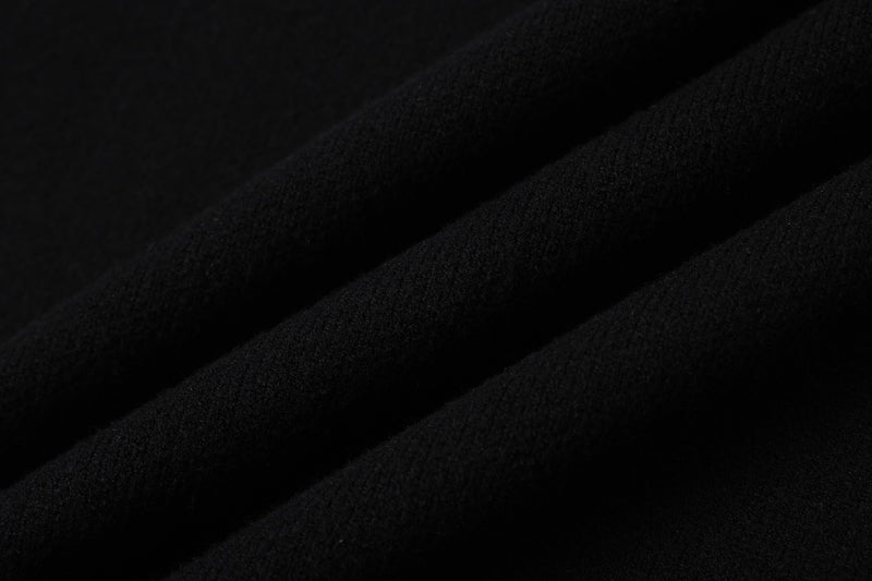 Rock Music Jacquard Crew Neck Pullover Sweater – Black Knit with Band Graphic