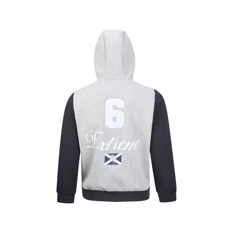 Men's Black Zip-Up Hoodie – Colorblock Graphic Streetwear Sweatshirt