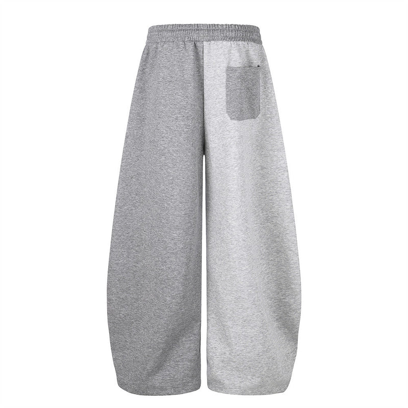 Star Embroidery Colorblock Wide-Leg Sweatpants – Oversized Baggy Street Style