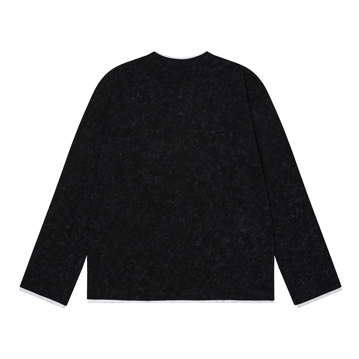 Gothic Graphic Long Sleeve Shirt – Oversized Religious Print, Zip Neckline