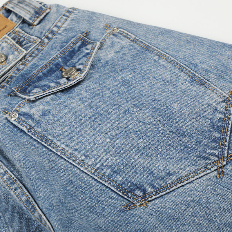 Jean baggy wide leg – Pantalon homme en denim délavé à coupe barrel