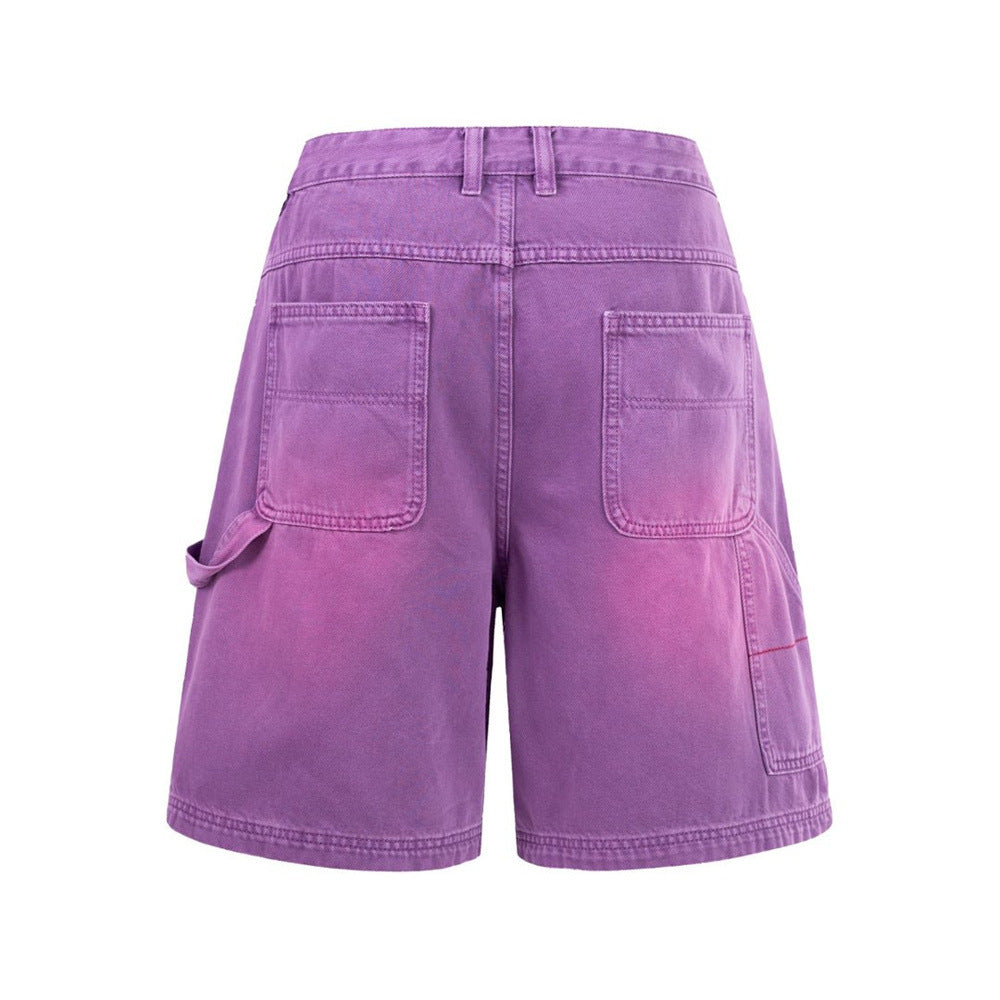 Baggy-Denimshorts für Herren – gewaschene Carpenter-Style-Jeansshorts für Streetwear
