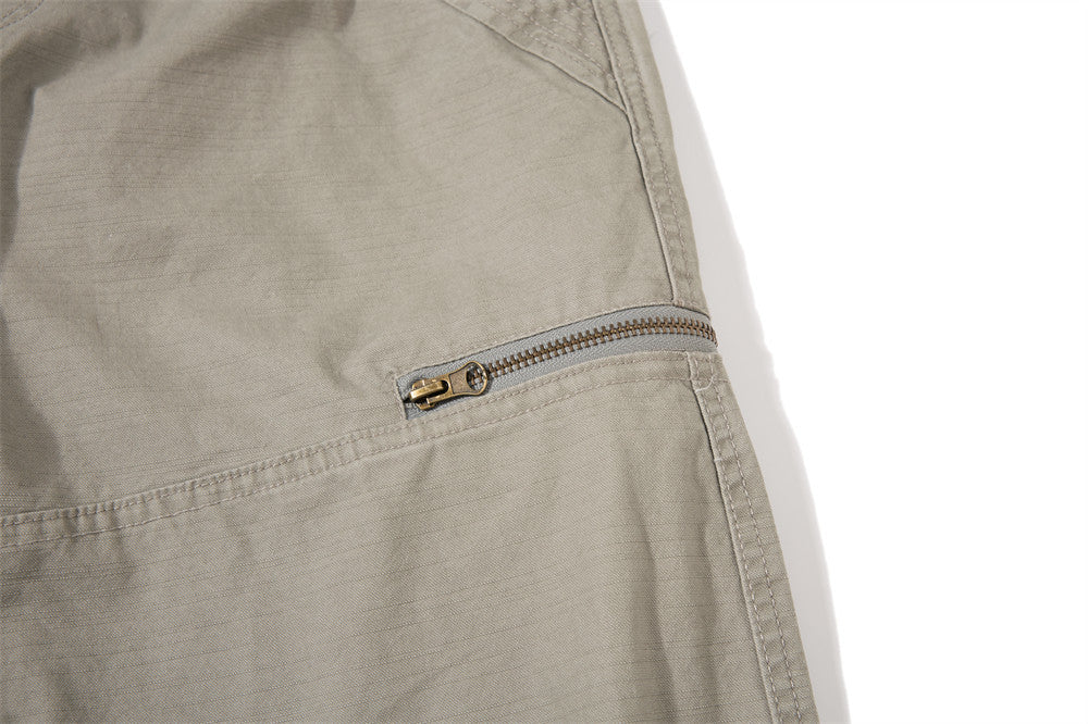 One-Shoulder Bib Overalls – Wide-Leg Cargo Pants with Zip Pockets & Pintuck