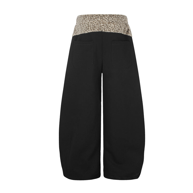 Baggy-Sweatpants mit Leopardenbund und Stern-Applikation