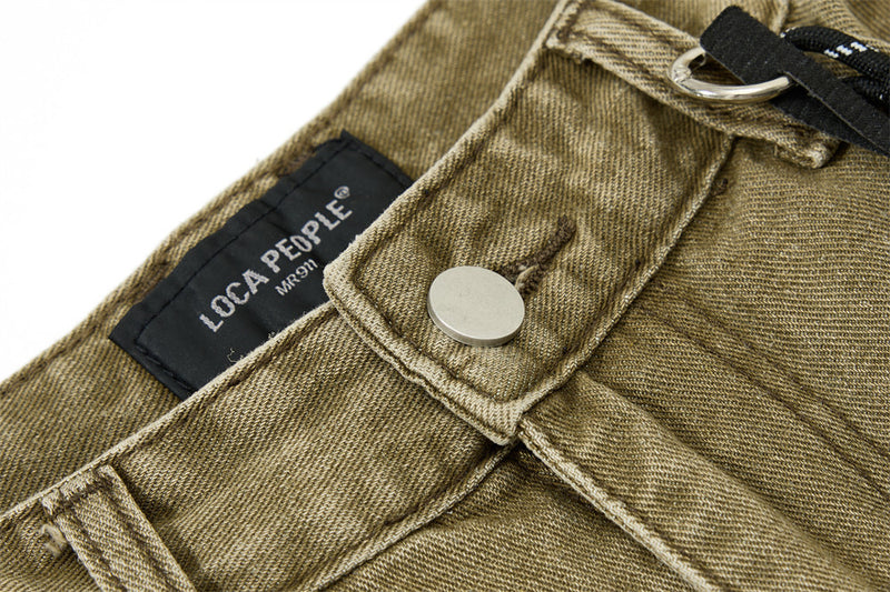 Men's Vintage Washed Wide-Leg Jeans – Relaxed Straight Fit with Horse Charm