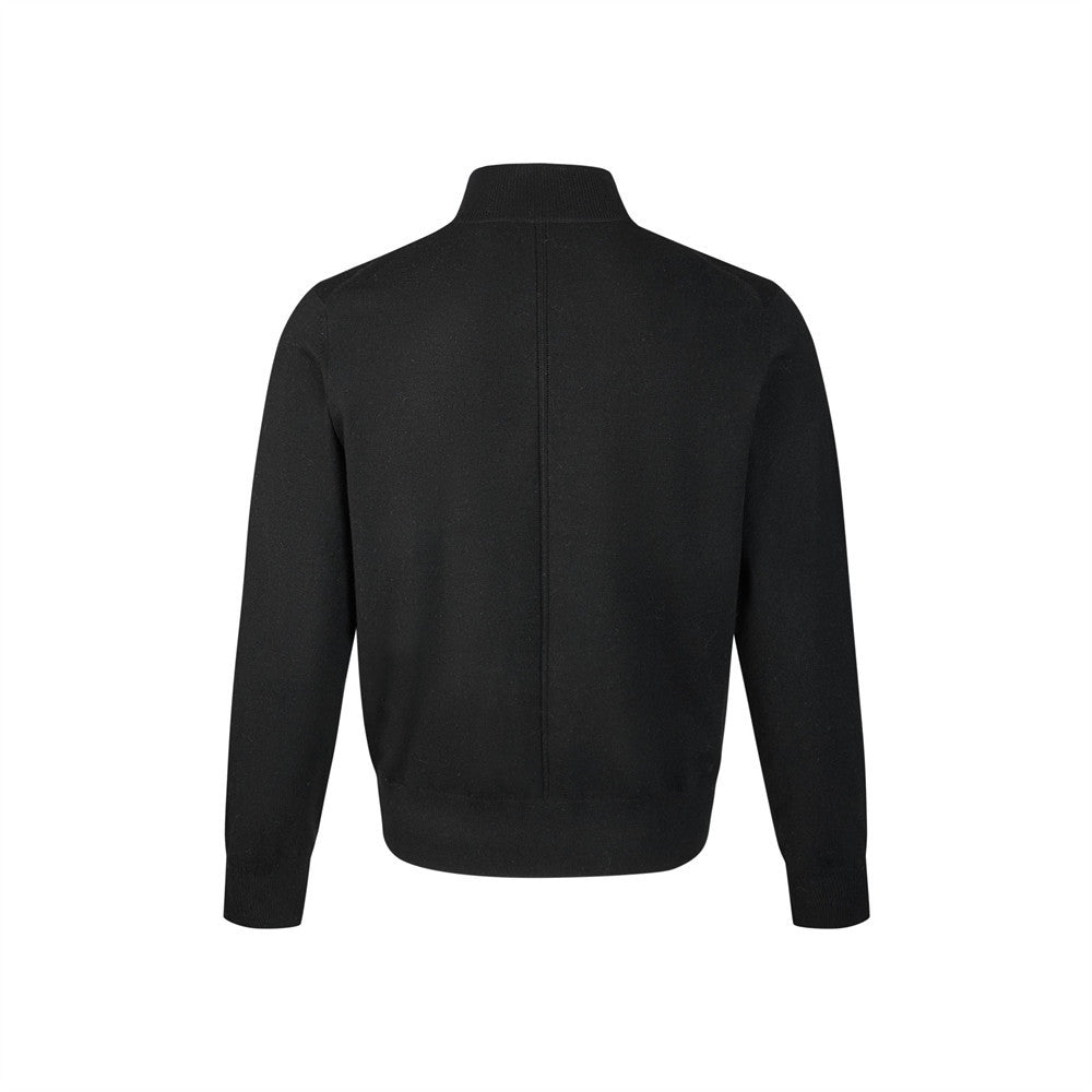 Men's Mock Neck Button-Placket Pullover Sweater