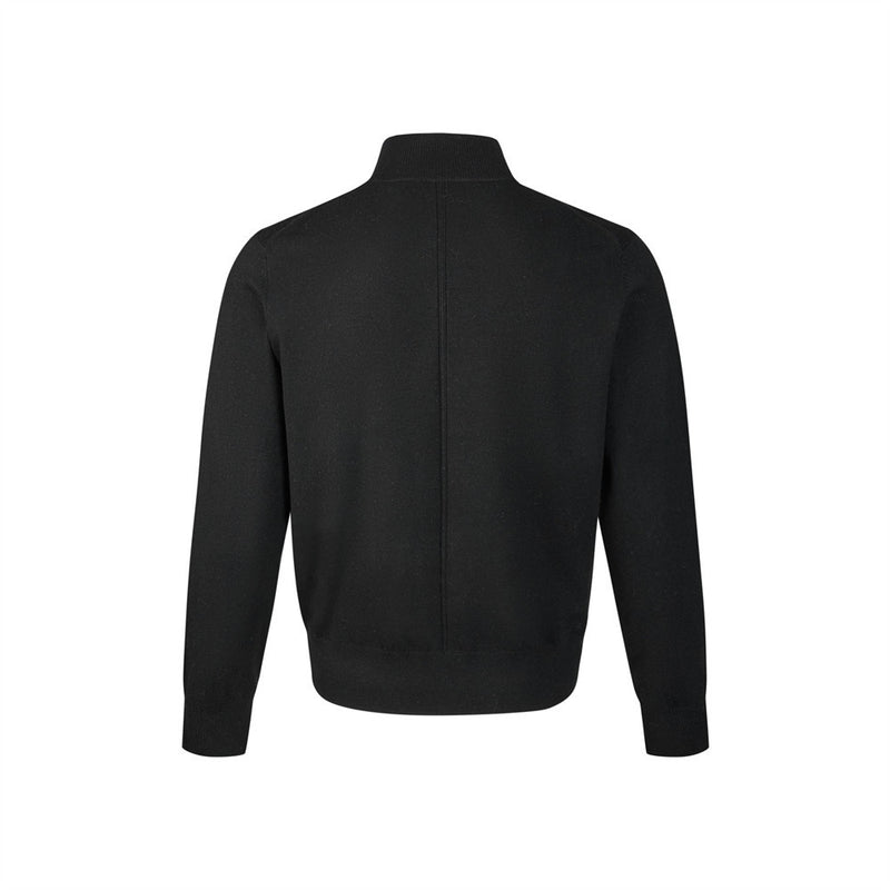 Men's Mock Neck Button-Placket Pullover Sweater