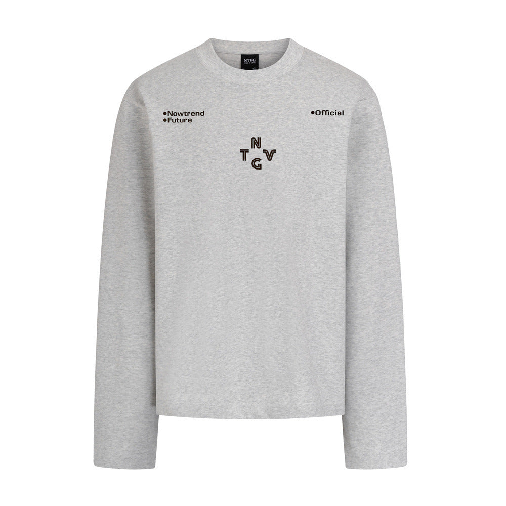 Long Sleeve Crew Neck Shirt – NTVG Letter Print Relaxed Fit