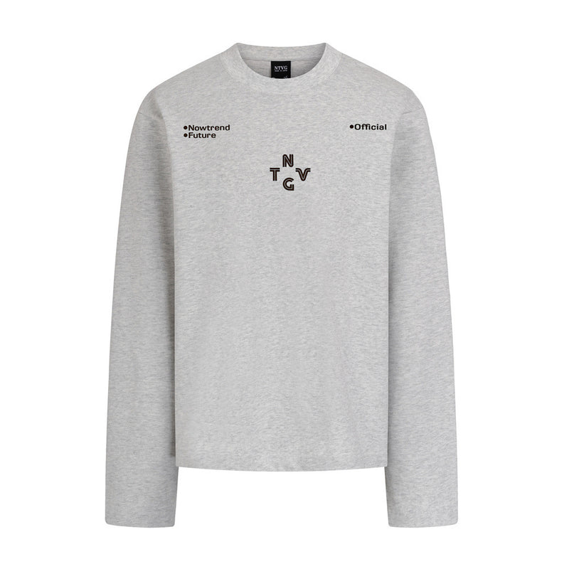 Long Sleeve Crew Neck Shirt – NTVG Letter Print Relaxed Fit
