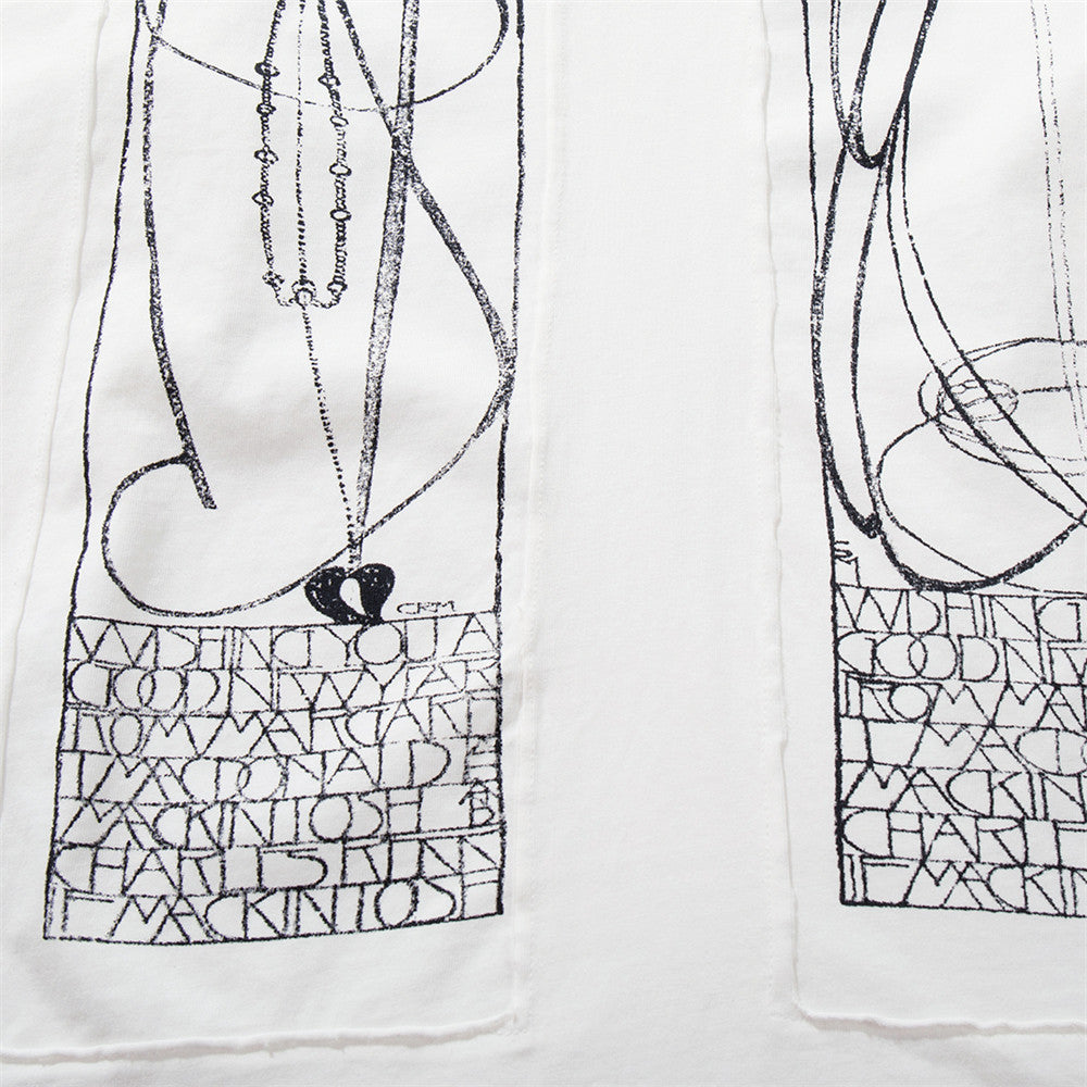 T-shirt manches longues à imprimé art abstrait – Col rond oversize graphique