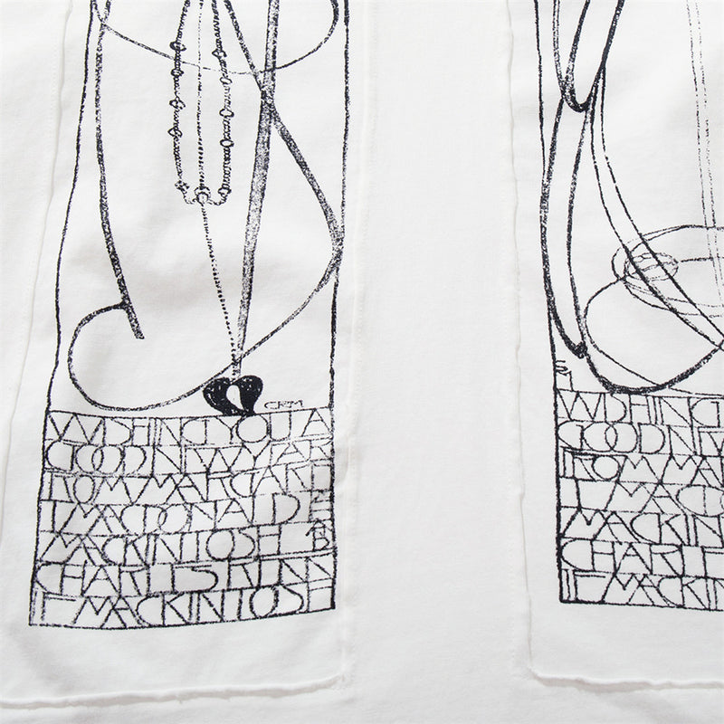 T-shirt manches longues à imprimé art abstrait – Col rond oversize graphique