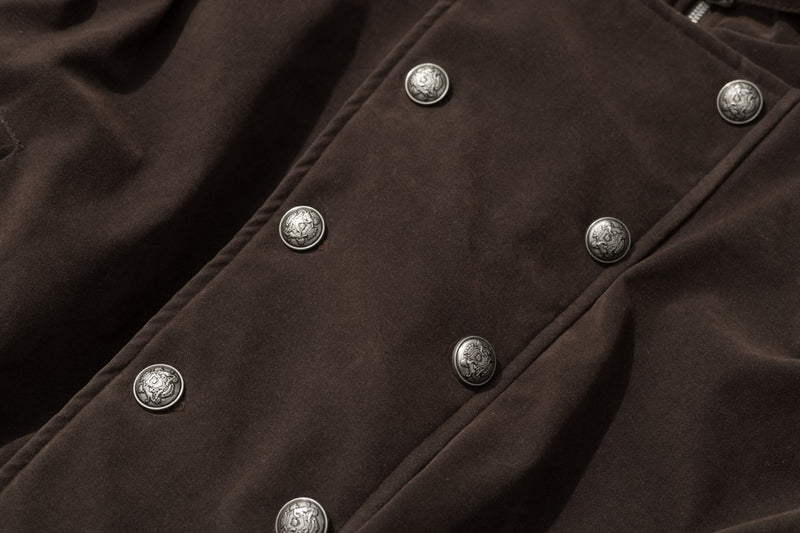 Herren-Doppelreiher – Vintage-Military-Bomberjacke mit Sherpa-Kragen