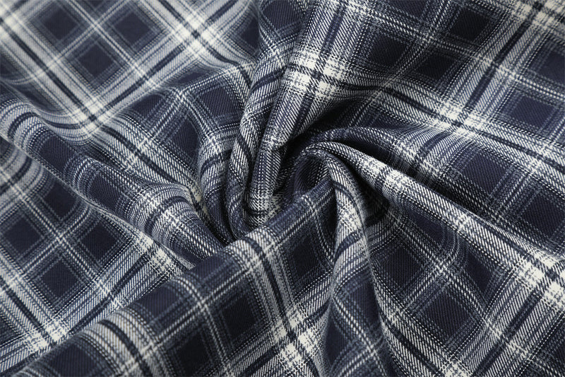 Men's Plaid Wide-Leg Trousers – Loose Fit Straight-Cut Pants