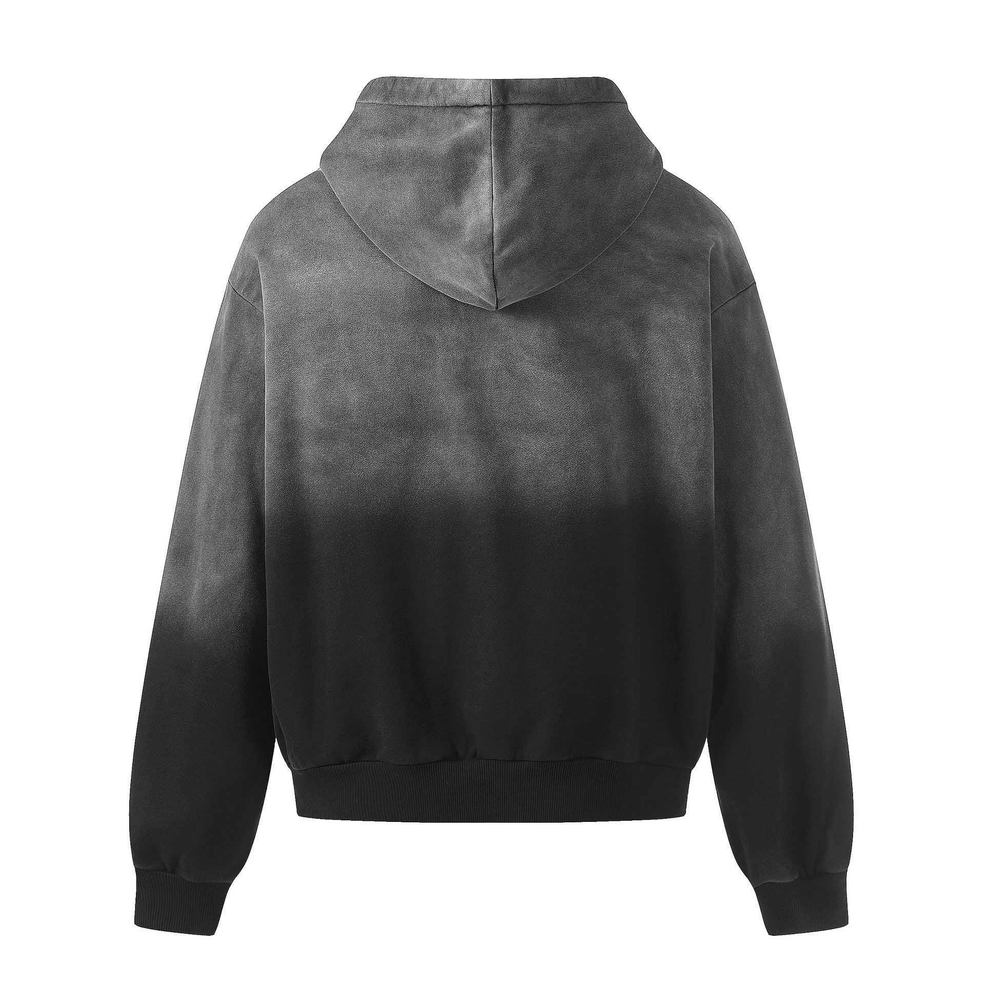 Zip-Hoodie Number 23 mit Karomuster-Applikqué und Stickerei – Gewaschener Streetwear-Look