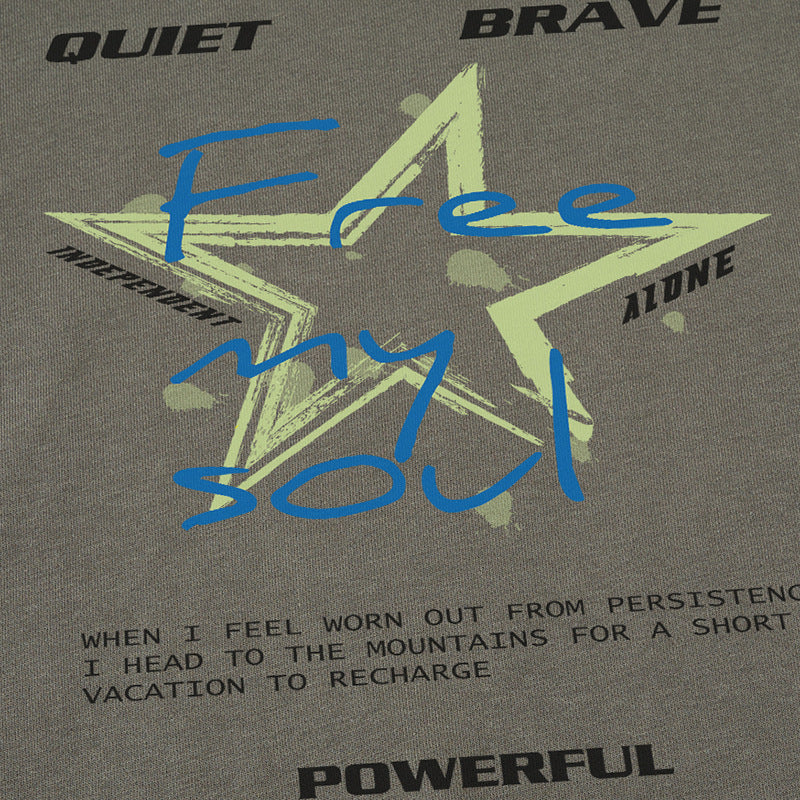 Star Print Oversized Crewneck Sweatshirt – Graphic Street Style