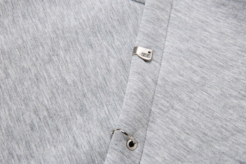 Gilet sweat à capuche sans manches zippé avec détails rivetés
