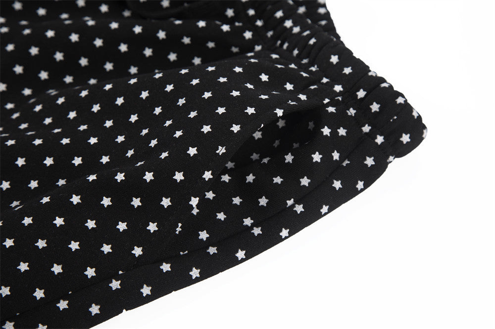 Polka Dot Wide-Leg Pants – Women's Relaxed Fit Drawstring Casual Trousers