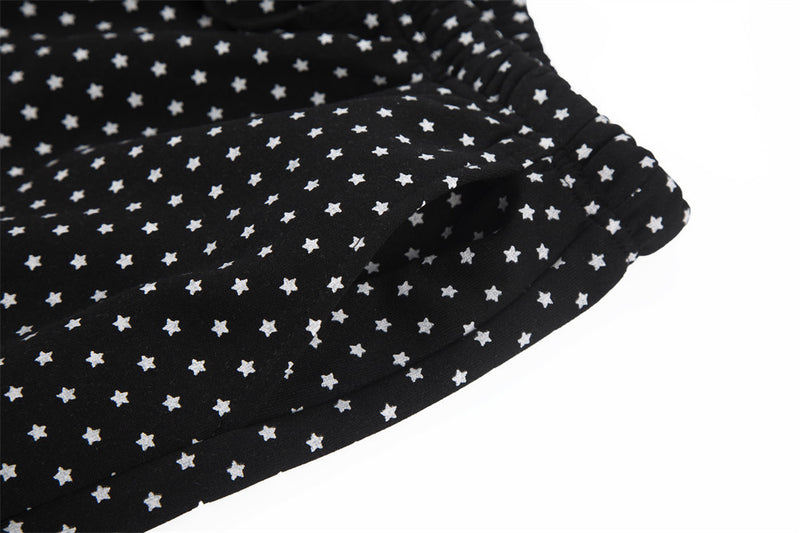 Polka Dot Wide-Leg Pants – Women's Relaxed Fit Drawstring Casual Trousers