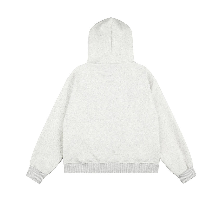 Sweat à capuche zippé à motif chat avec bordure en fausse fourrure