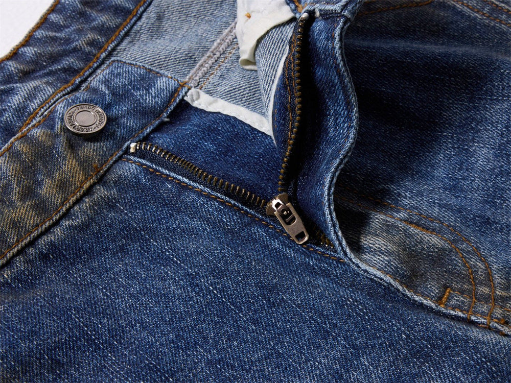 Baggy Wide-Leg Jeans – Deconstructed Patchwork Scimitar Seam, Vintage Wash with