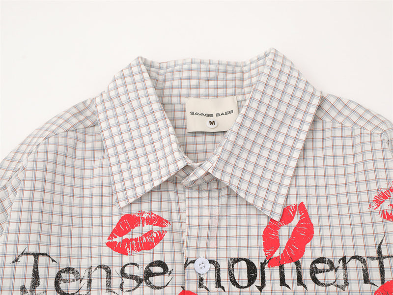 Plaid Long Sleeve Shirt – Graphic Print Oversized Fit