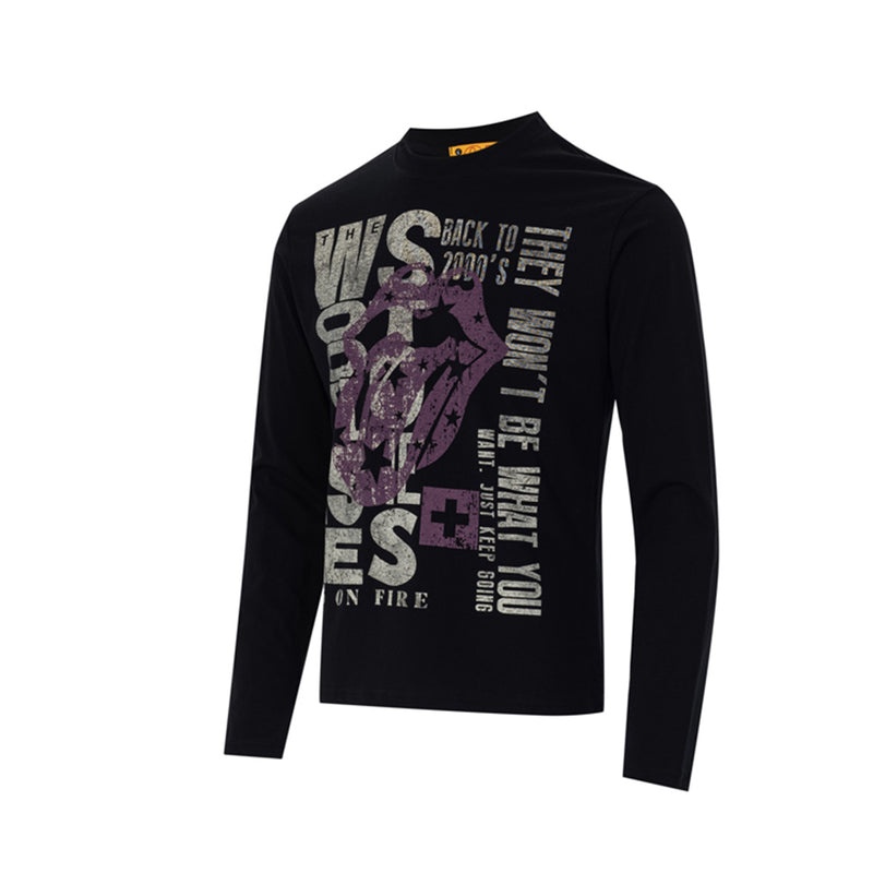ロングスリーブ ロックグラフィックTシャツ｜色あせプリント ストリートウェアシャツ