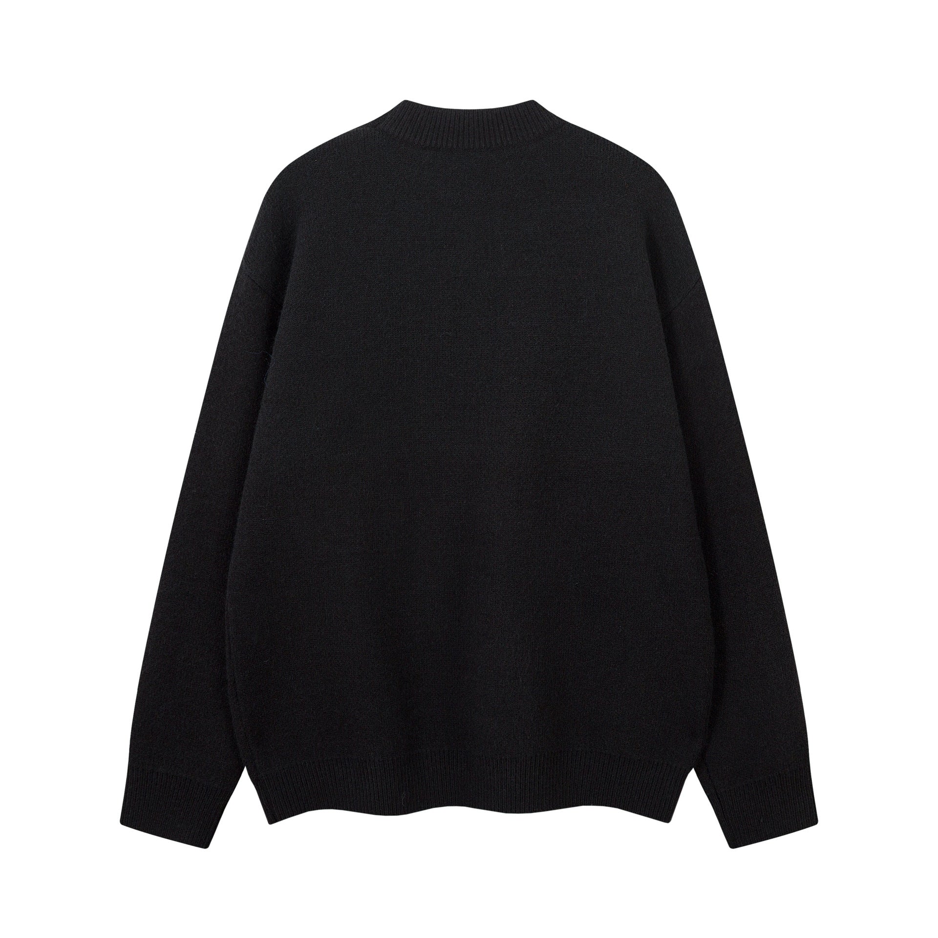 Pull gris à col rond – Maille oversize avec motif en fausse fourrure