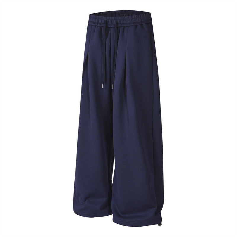 Pantalon de survêtement homme coupe wide leg – Étoiles, lettrage et cordon plissé