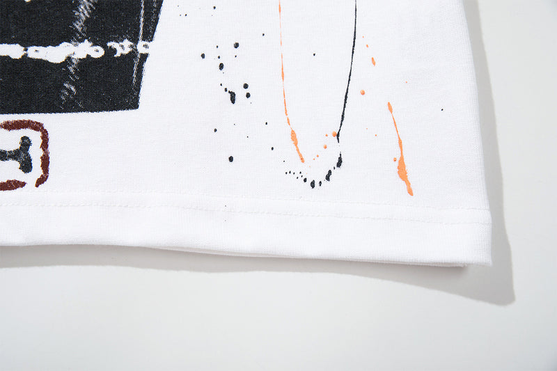 MFOUR Doberman Graphic Long Sleeve Shirt – Streetwear Paint Splatter Tee