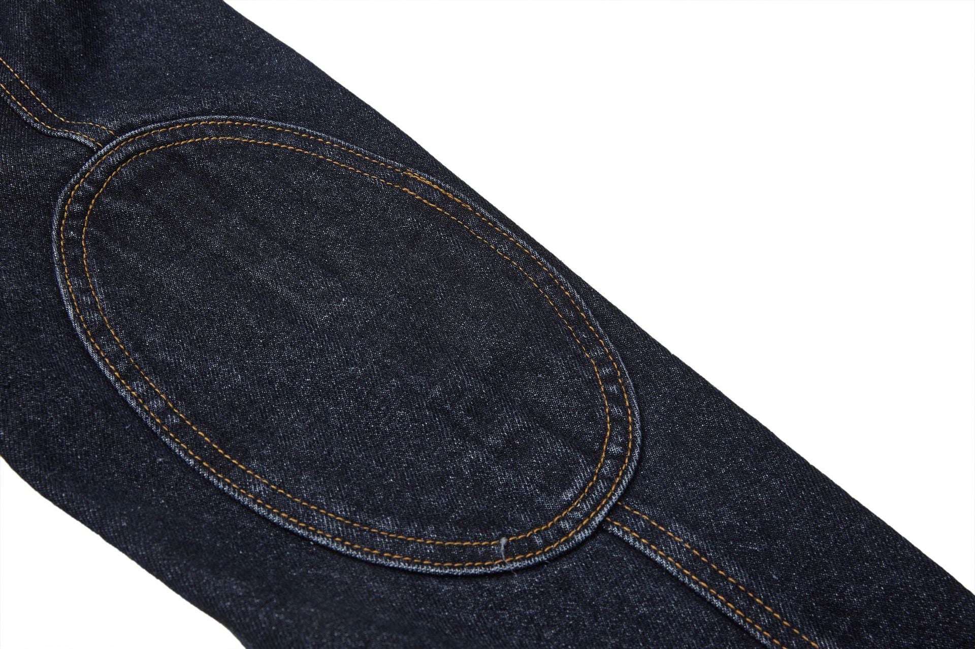 Veste biker moto en denim – Col montant indigo foncé, poches zippées et base ceinturée