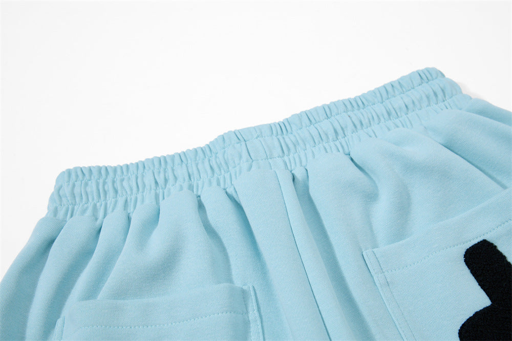 Anime Embroidered Wide-Leg Shorts – Kawaii Devil Angel Graphic Streetwear