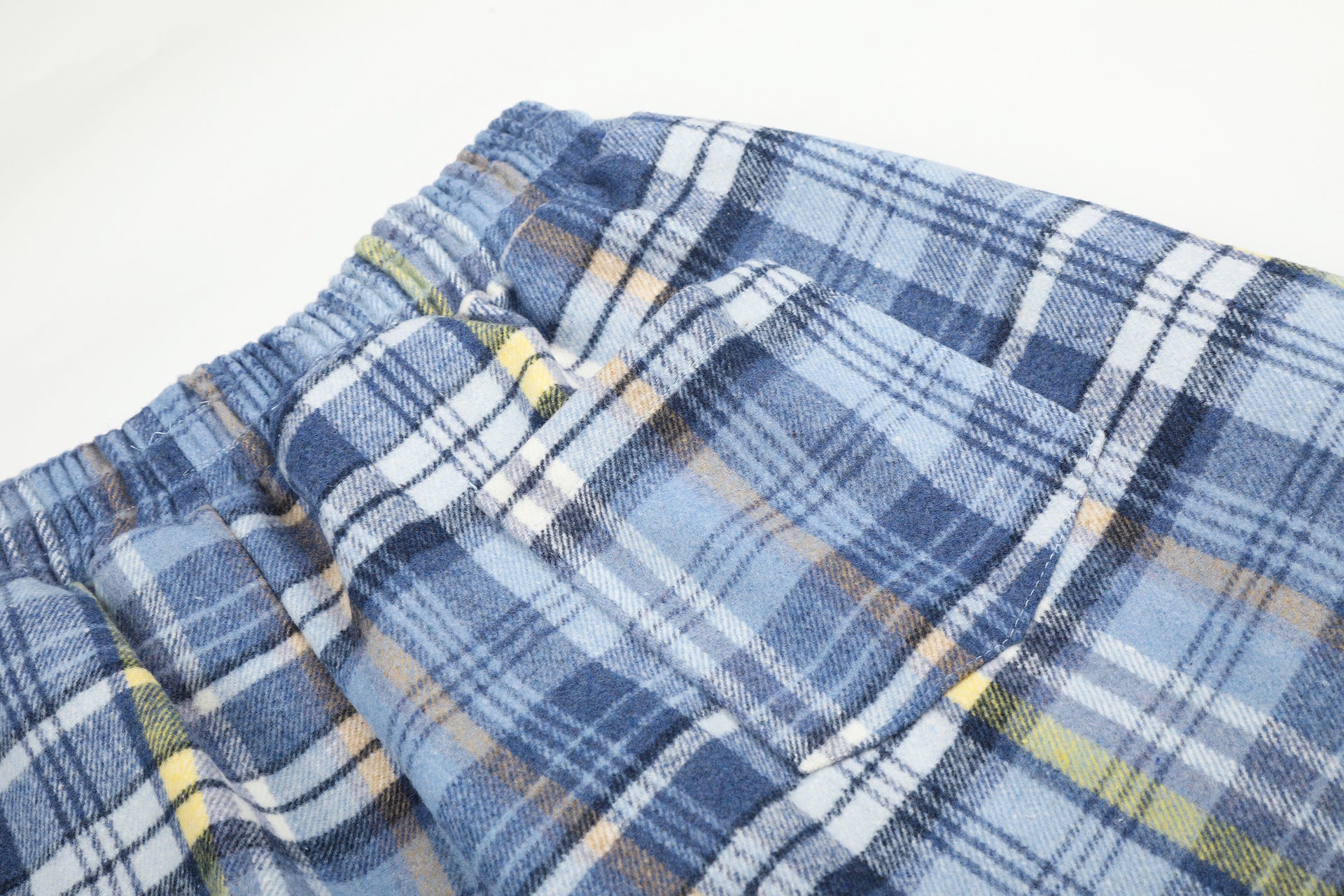 Plaid Wide-Leg Pants – Relaxed Fit Flannel Drawstring Trousers