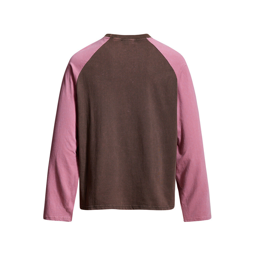 Men's Long Sleeve Tee Desert Dust & Neon Lust Raglan Graphic Shirt
