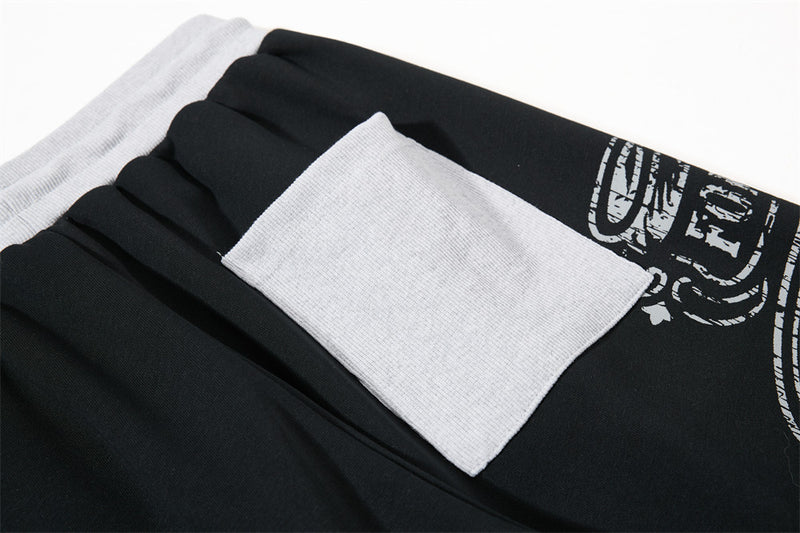 Gothic Graphic Wide-Leg Sweatpants – Men's Oversized Hip-Hop Street Pants with