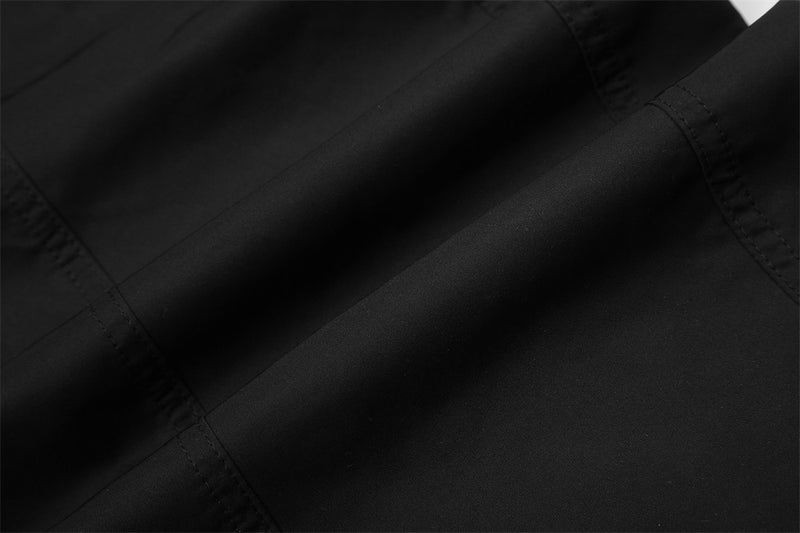 Men's Black Cargo Utility Pants with Mesh Panels & Wide-Leg Silhouette