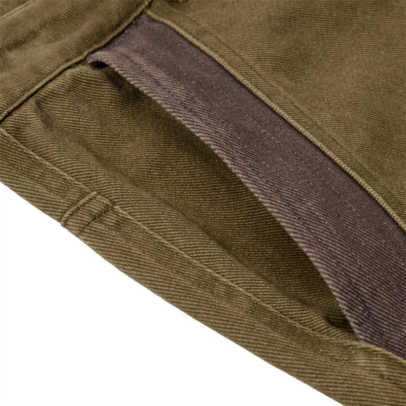 Wide-Leg Cargo Pants with Multi-Pocket Contrast Panel Design